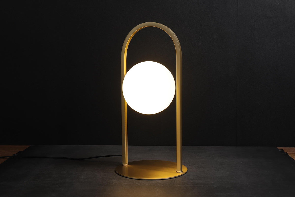 Stylish Modern Copper and Glass Table Lamp | Vintage Accent Lighting for Living Room Decor