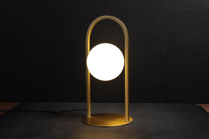 Stylish Modern Copper and Glass Table Lamp | Vintage Accent Lighting for Living Room Decor