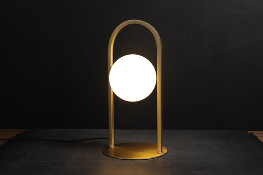 Stylish Modern Copper and Glass Table Lamp | Vintage Accent Lighting for Living Room Decor