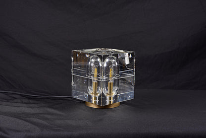 Stylish Modern Table Lamp in Bronze and Crystal | Elegant Copper Art Deco Lighting