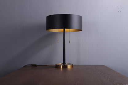 Sleek Copper and Black Iron Table Lamp | Modern Industrial Desk Light with Copper Finish for Contemporary and Rustic Decor