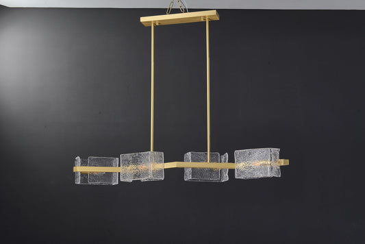 Retro 6 Light Globes Copper and Glass Chandelier | Mid-Century Style Ceiling Light for Dining Spaces