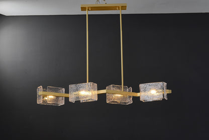 Retro 6 Light Globes Copper and Glass Chandelier | Mid-Century Style Ceiling Light for Dining Spaces