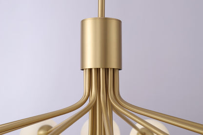 Industrial Vintage 18-Lights Design Copper and Glass Chandelier | Handcrafted Rustic Copper Pendant Lighting Fixture