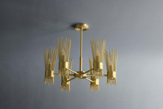 Stylish 6-Light Copper Fixture | Contemporary Copper Chandelier Design for Elegant Home Lighting