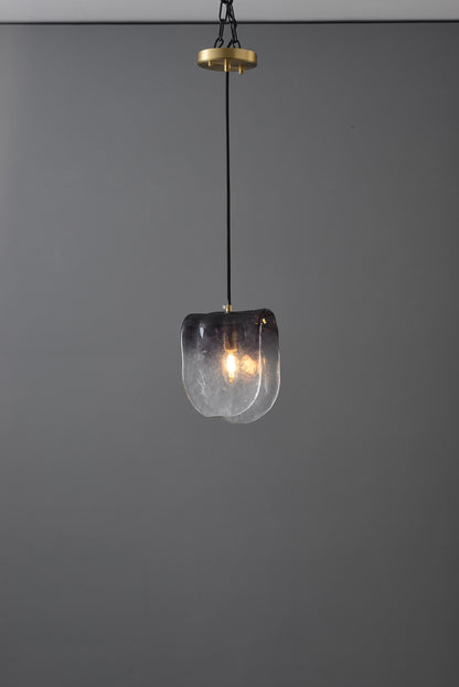Classic Contemporary Copper and Glass Chandelier | Modern Copper Glass Pendant Light, Artistic Crystal Fixture, and Stylish Vintage Lighting