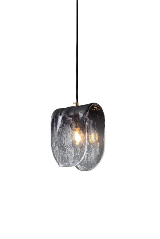 Classic Contemporary Copper and Glass Chandelier | Modern Copper Glass Pendant Light, Artistic Crystal Fixture, and Stylish Vintage Lighting