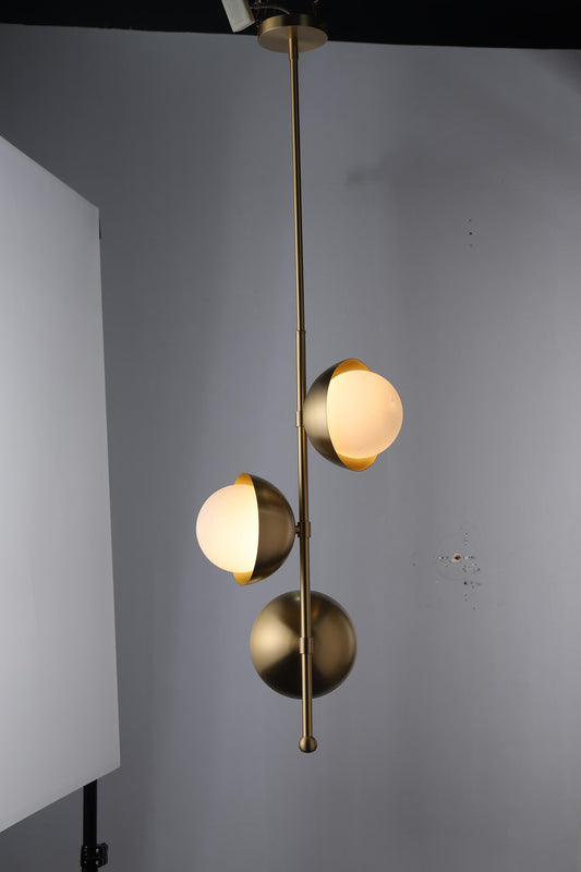 Industrial Copper and Glass Chandelier- Stylish Modern Pendant Light with Art Deco Touch