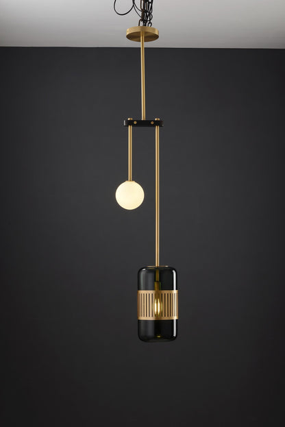 Modern Copper and Black Chandelier | Elegant Copper Chandelier with Glass Accents