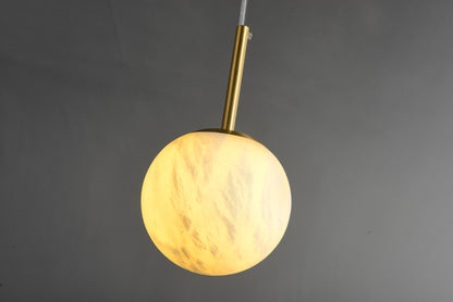 Designer Copper and Marble Ceiling Chandelier- Modern Luxury Lighting Fixture