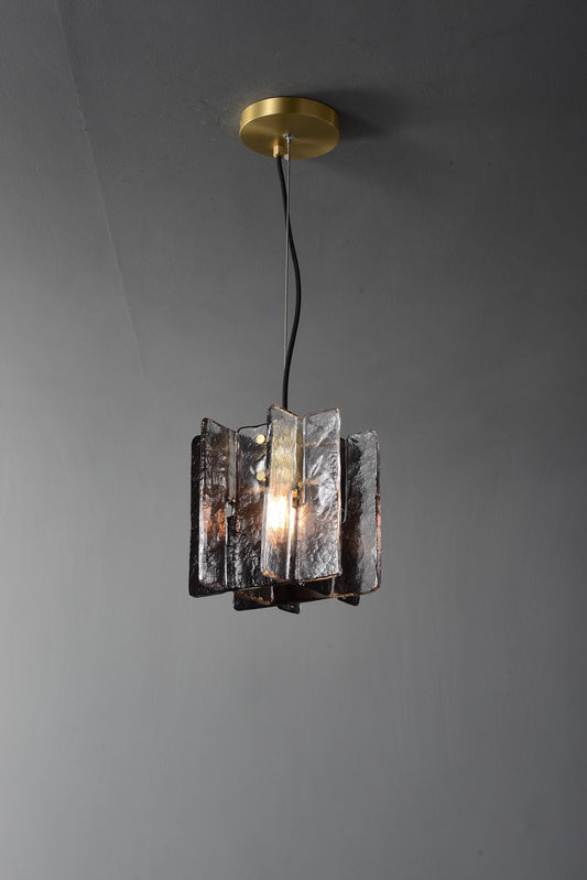 Handcrafted Vintage Rustic Black Frame Copper and Glass Chandelier – Modern Luxury Pendant Lighting Fixture