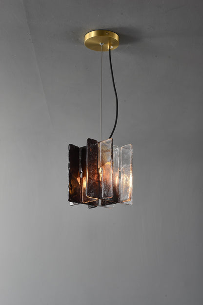 Handcrafted Vintage Rustic Black Frame Copper and Glass Chandelier – Modern Luxury Pendant Lighting Fixture
