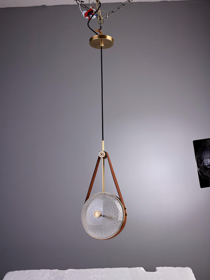 Contemporary Brown Chandelier with Copper and Glass Accents-Elegant Lighting for Modern Spaces