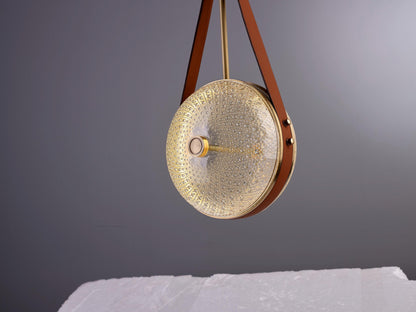 Contemporary Brown Chandelier with Copper and Glass Accents-Elegant Lighting for Modern Spaces