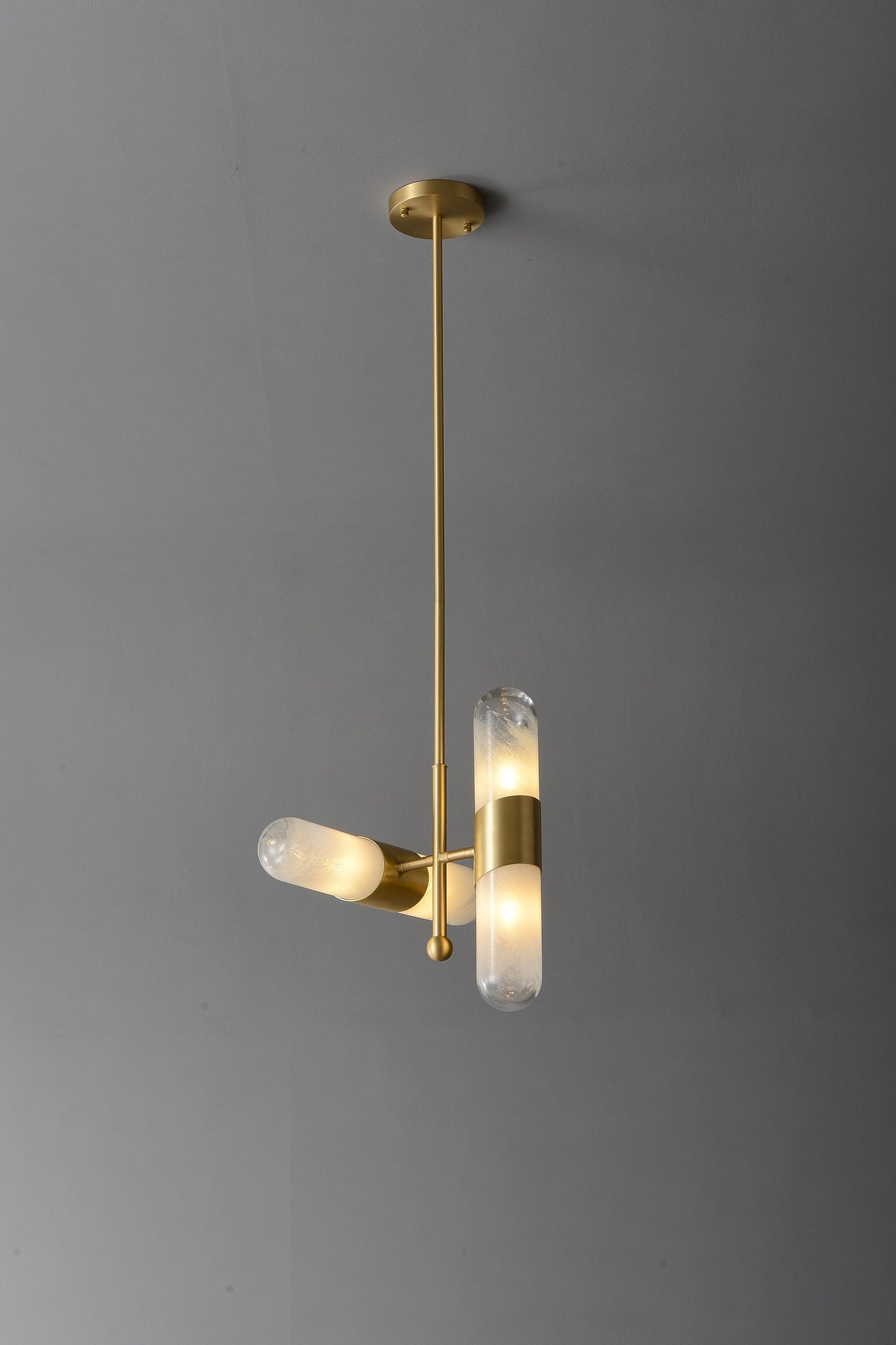 High-End Modern Brass and Copper Chandelier | Custom Glass Lighting Fixture for Stylish Interiors