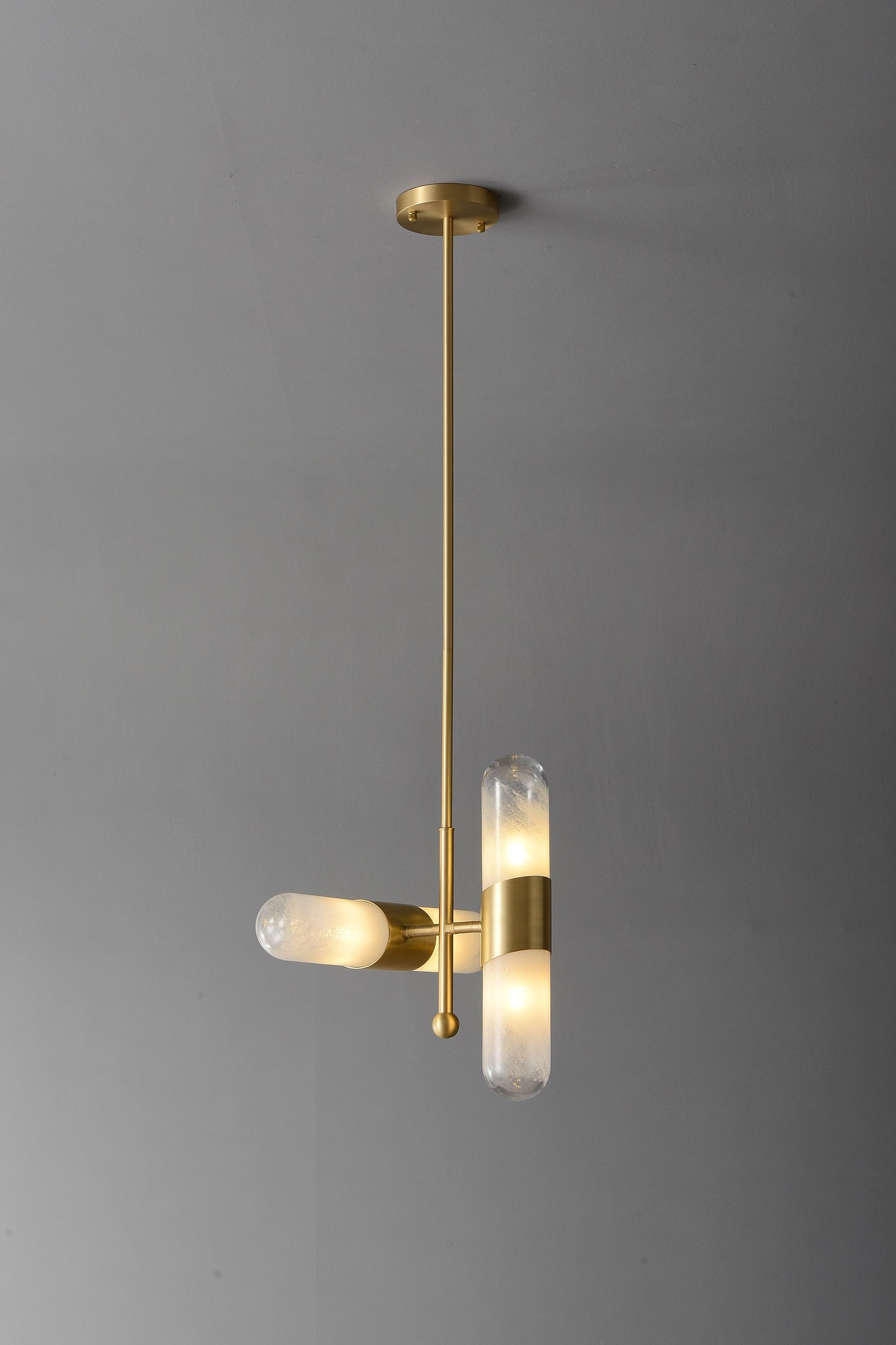 High-End Modern Brass and Copper Chandelier | Custom Glass Lighting Fixture for Stylish Interiors