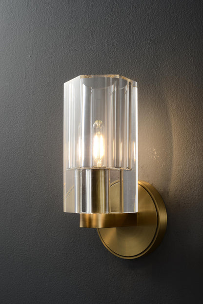 Handcrafted Vintage Bronze Copper and K9 Crystal Wall Lamp – Modern Luxury Lighting Fixture