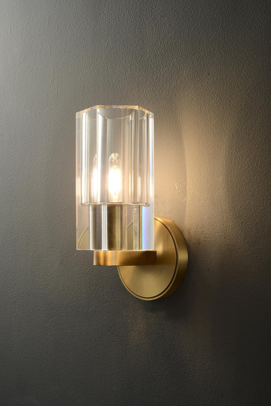 Handcrafted Vintage Bronze Copper and K9 Crystal Wall Lamp – Modern Luxury Lighting Fixture