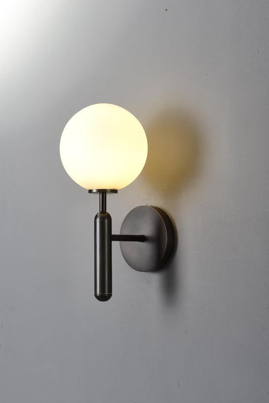 Antique Glass + Copper Brass Custom Black Color Wall Lamp Transparent Lampshade
