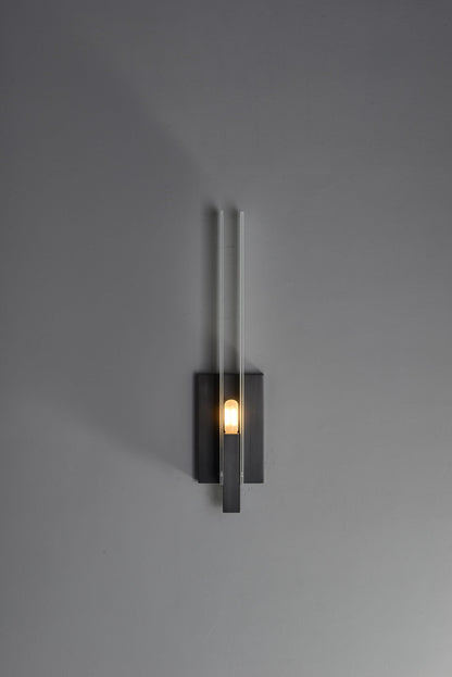 Modern Sconce Brass Black Wall Lamp Copper and Glass Design