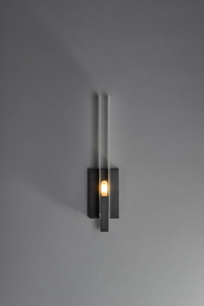 Modern Sconce Brass Black Wall Lamp Copper and Glass Design