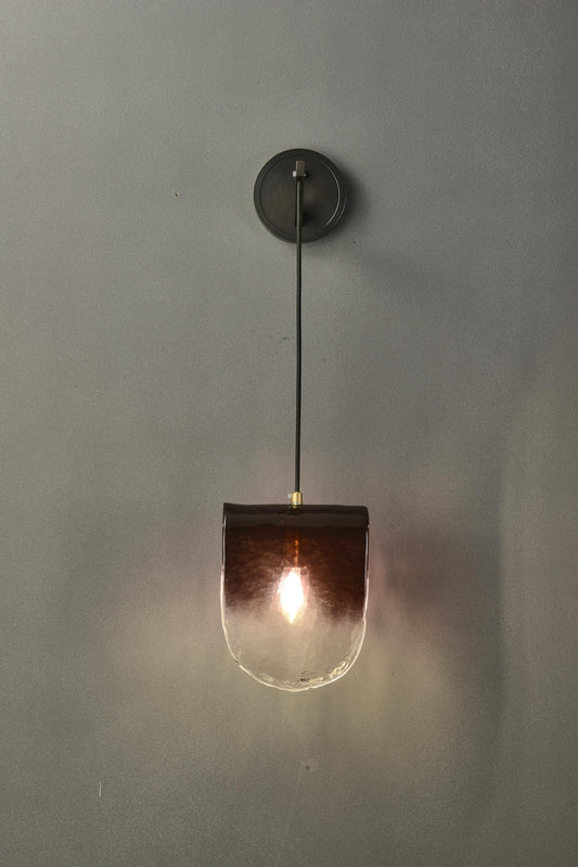 Modern Wall Fixture Brass Glass Copper Wall Lamp in Black