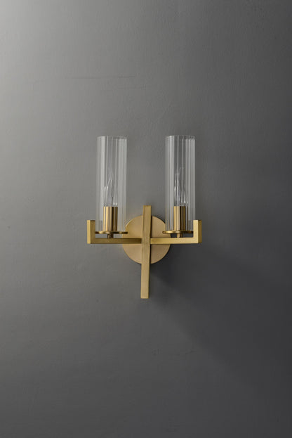Modern and Vintage Copper and Glass Wall Light |  Industrial Copper Wall Sconce for Contemporary and Rustic Decor