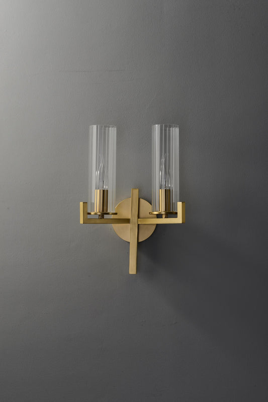 Modern and Vintage Copper and Glass Wall Light |  Industrial Copper Wall Sconce for Contemporary and Rustic Decor