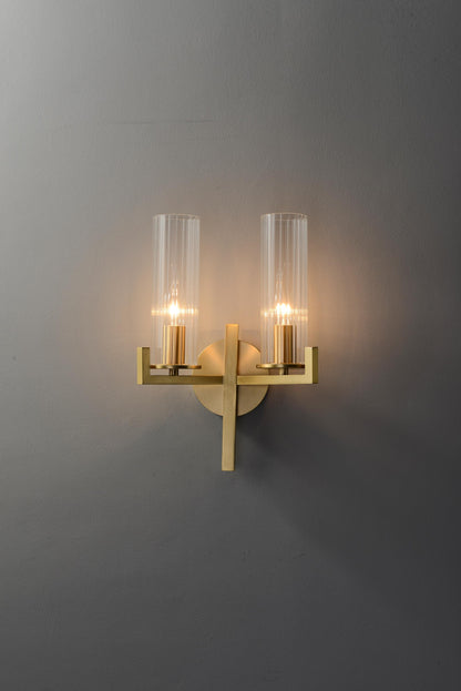 Modern and Vintage Copper and Glass Wall Light |  Industrial Copper Wall Sconce for Contemporary and Rustic Decor