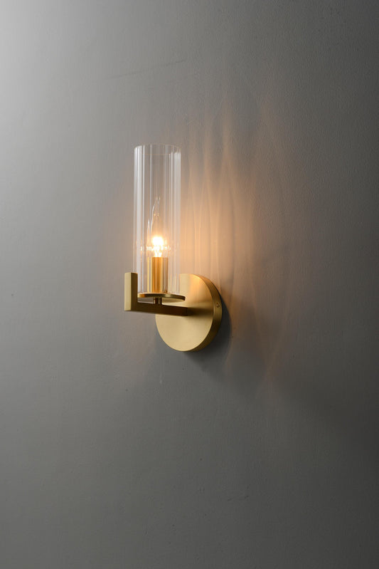 Contemporary and Vintage Copper Wall Lamp Glass Shade