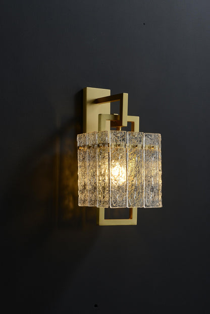Vintage Copper+ Glass Light Fixture Mid-Century Wall Sconce Aesthetics