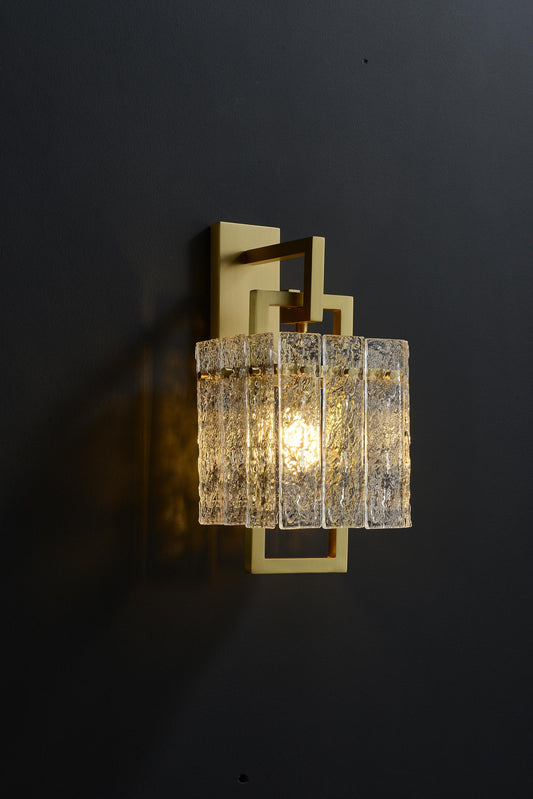 Vintage Copper+ Glass Light Fixture Mid-Century Wall Sconce Aesthetics