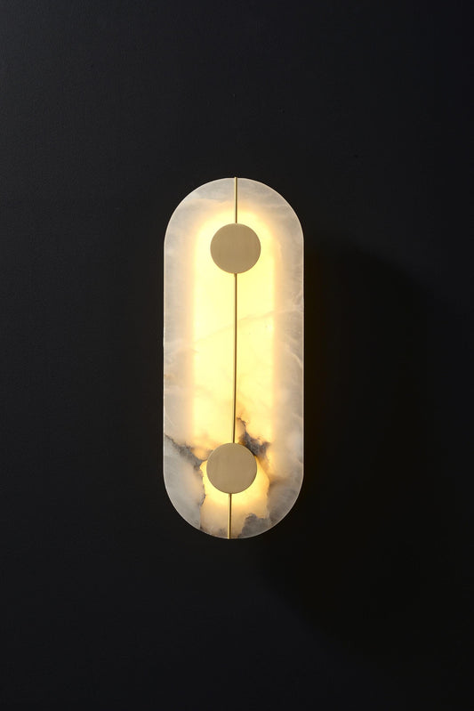 White Marble Vintage Brass Wall Sconce Mid-Century Light Fixture