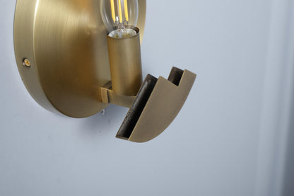 Mid-Century Marble Wall Sconce Brass Copper Wall Lamp Light Fixture