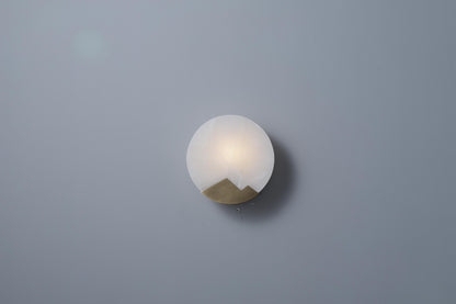 Mid-Century Marble Wall Sconce Brass Copper Wall Lamp Light Fixture