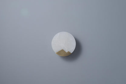 Mid-Century Marble Wall Sconce Brass Copper Wall Lamp Light Fixture