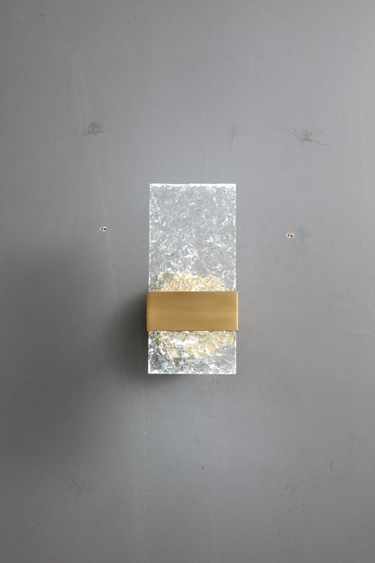 Vintage Sconce Stone Pattern Acrylic and Copper Wall Lamp