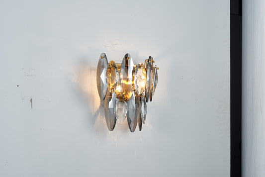 Electroplated Copper Wall Lamp K9 Crystal, Clear Light Handmade Hardware | Luxury Crystal | Copper Wall Sconce for Modern Interiors