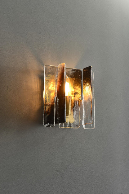 Art-Deco Copper Wall Lamp with Glass Shade | Modern Copper Wall Light Fixture