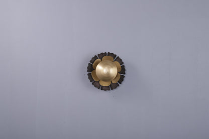Aluminum Copper Glass Wall Lamp – Mid-Century Vintage Wall Sconce with Transparent Lampshade
