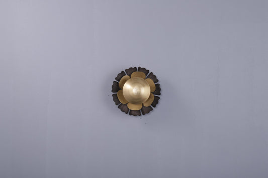 Aluminum Copper Glass Wall Lamp – Mid-Century Vintage Wall Sconce with Transparent Lampshade