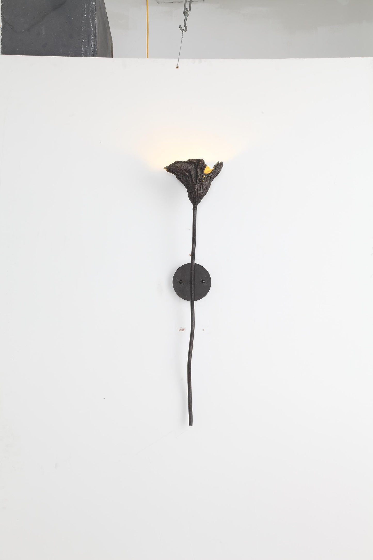 Vintage Copper, Iron, and Glass Wall Lamp – Elegant Brass Sconce for Timeless Interiors