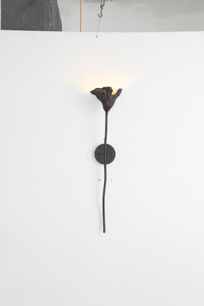 Vintage Copper, Iron, and Glass Wall Lamp – Elegant Brass Sconce for Timeless Interiors