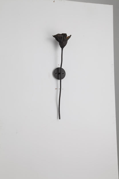 Vintage Copper, Iron, and Glass Wall Lamp – Elegant Brass Sconce for Timeless Interiors