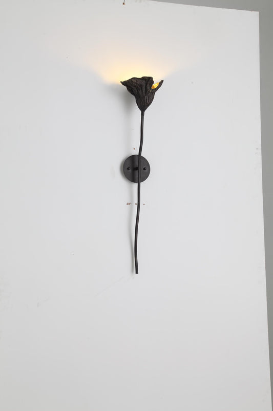 Vintage Copper, Iron, and Glass Wall Lamp – Elegant Brass Sconce for Timeless Interiors
