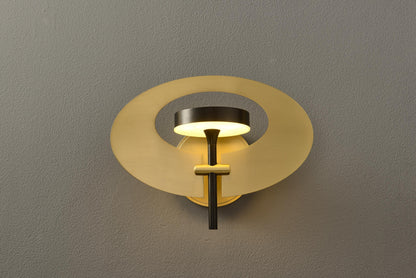 Vintage Retro Design| Mid-Century Brass Copper + Acrylic Wall Lamp