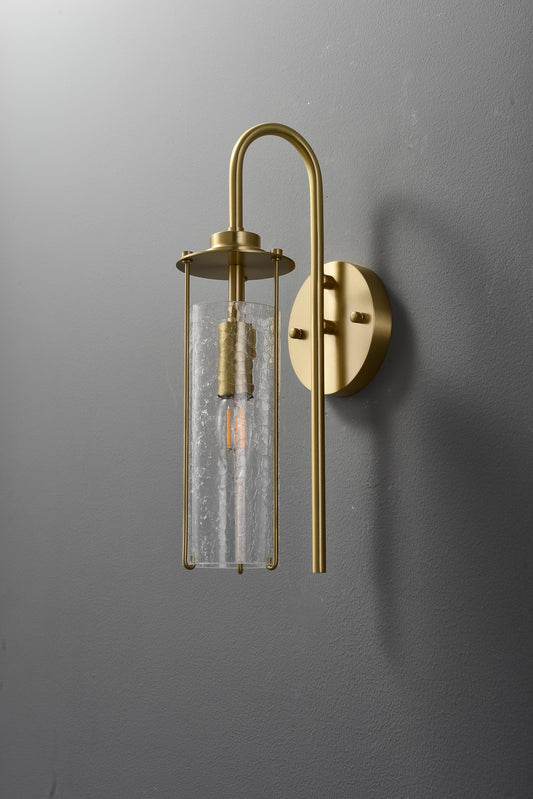 Vintage Brass Retro Design: Mid-Century Copper + Glass Wall Lamp