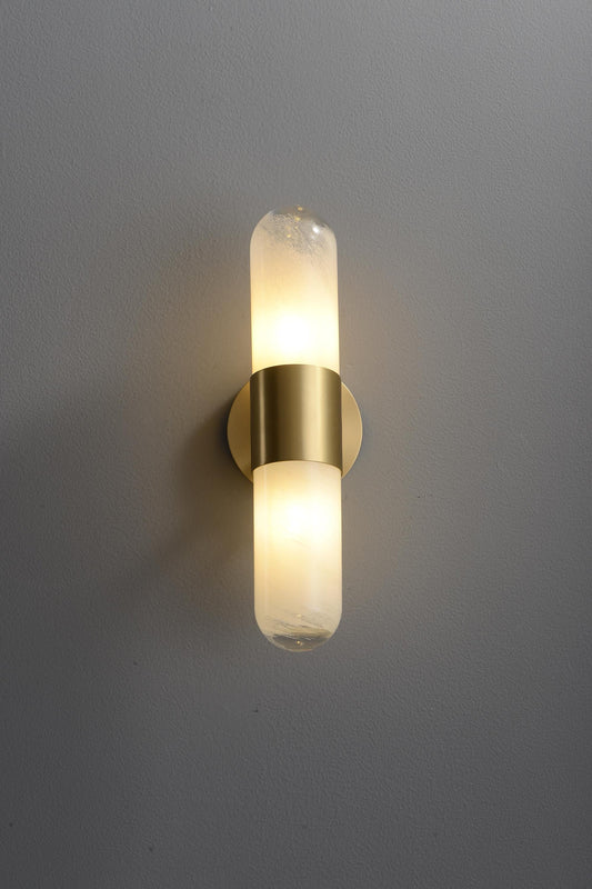 Modern Brass and Glass Wall Sconce | Luxury Copper Lighting Fixture for Antique-Inspired Interiors