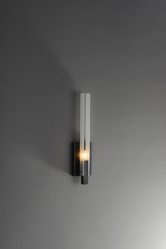 Chic Copper Glass Wall Sconce | Modern Black Glass Wall Light | Elegant Designer Copper and Glass Wall Fixture