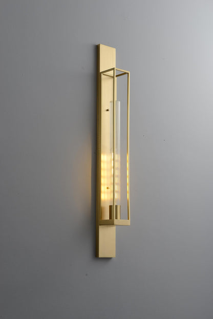 Modern Copper Wall Light Fixture | Stylish Glass and Copper Wall Sconce with Vintage Art Deco Design